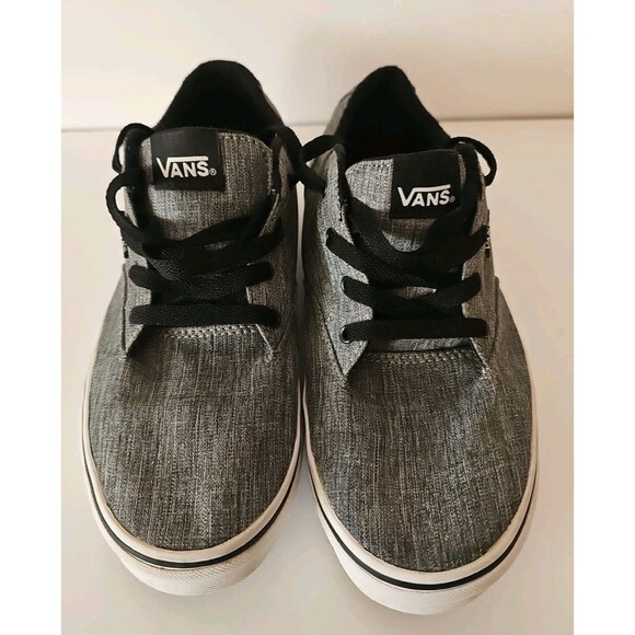 Vans Shoes Youth 6 Off The Wall Skateboard Lace Up Sneakers 721356 Grey Fabric